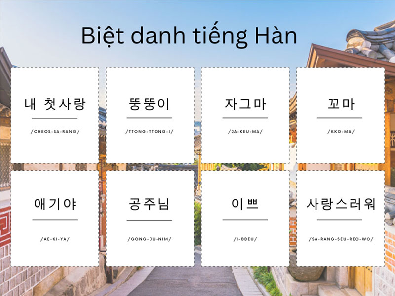 Biệt danh tiếng Hàn cho bé nữ