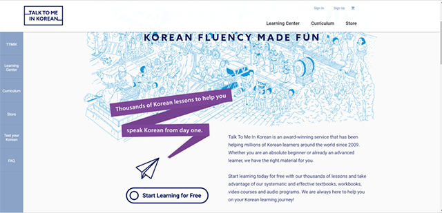 trang web talk to me in korean