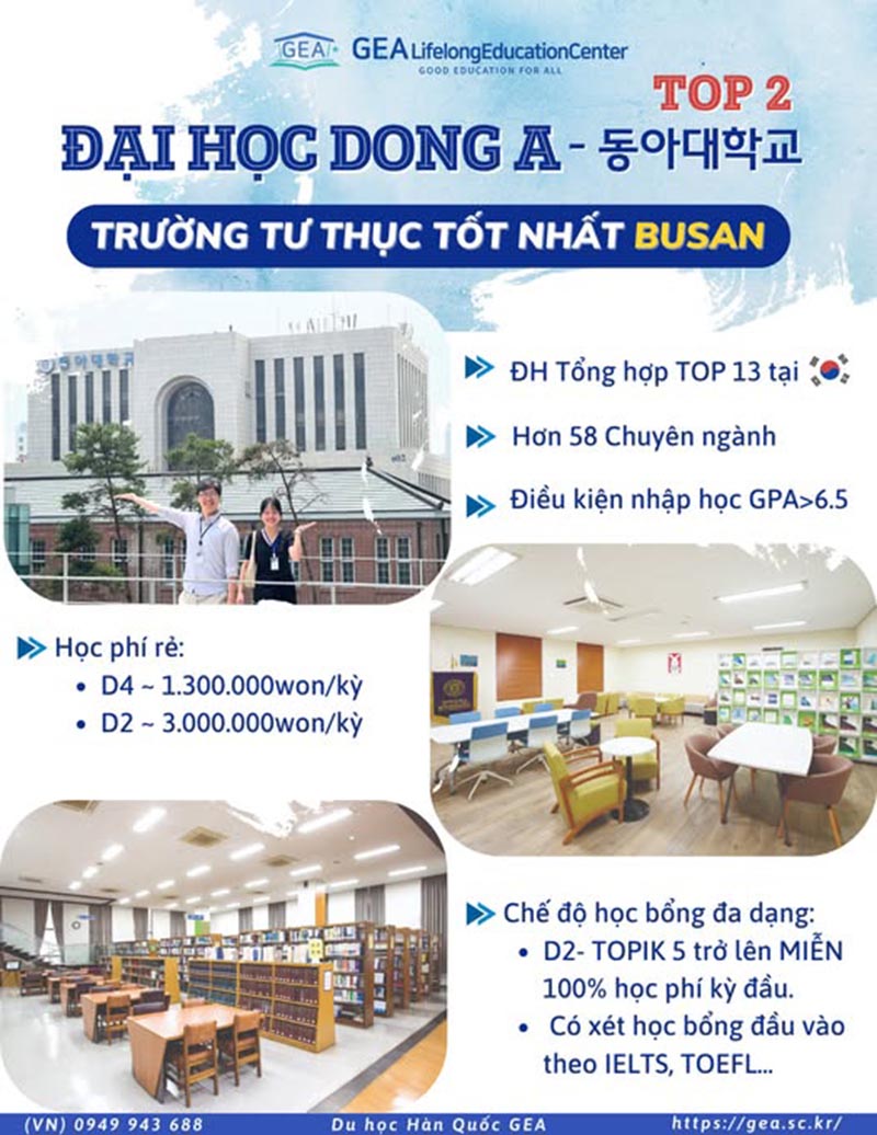 Tuyển sinh Đại học Đông A Hàn Quốc
