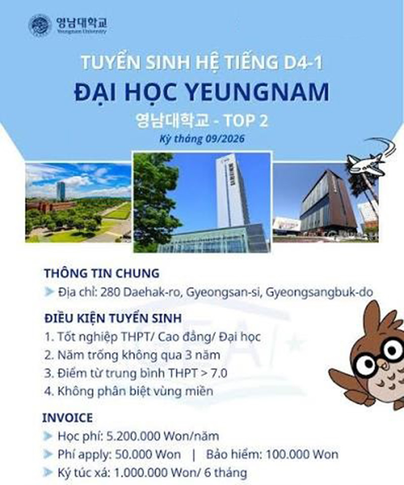 Tuyển sinh Trường Đại học Yeungnam
