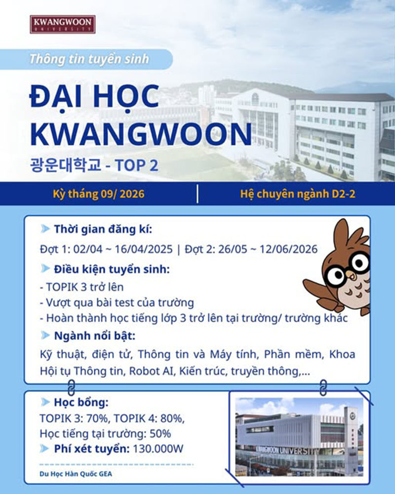 Tuyển sinh Trường Đại học Kwangwoon